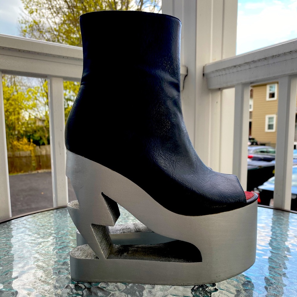 Charla Tedrick Black Silver Lightning Bolt Boot
